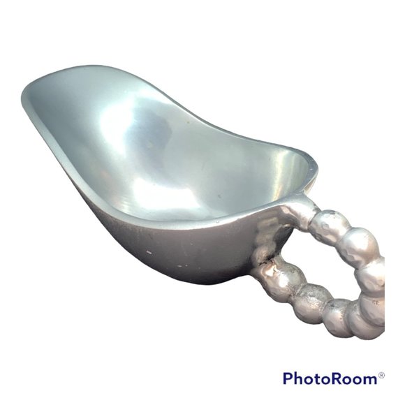 Threshold Silver Aluminum Porcelain Gravy Boat With Circles or Marbles - Picture 1 of 5